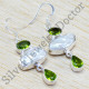 925 sterling silver jewelry pearl and peridot new designer earring WE-6449
