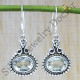 designer jewelry 925 sterling silver green amethyst gemstone earring WE-6461