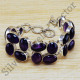 amethyst gemstone wholesale jewelry 925 sterling silver fine bracelet WB-6476