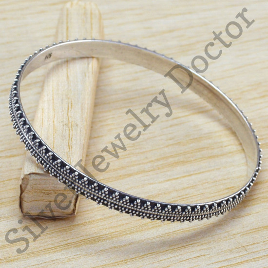 beautiful 925 sterling silver handmade jewelry antique look bangle WB-6479