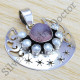 druzy & pearl gemstone wholesale jewelry silver 925 handmade pendant WP-6494