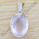 beautiful 925 sterling silver jewelry real rose quartz pendant WP-6495