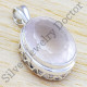 beautiful 925 sterling silver jewelry real rose quartz pendant WP-6495