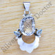925 sterling silver jewelry crystal & blue topaz gemstone pendant WP-6496