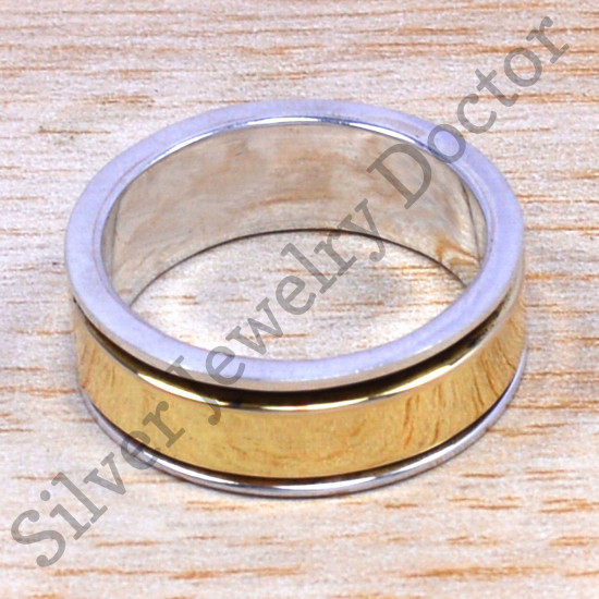 Antique Look Brass 925 Sterling Silver Jewelry Wholesale Price Ring SJWR-30
