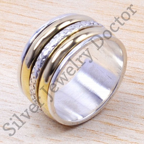 925 Sterling Silver And Brass Factory Direct Jewelry Wholesale Rings SJWR-35