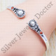 925 sterling silver handmade jewelry pearl and carnelian gemstone bangle SJWB-3