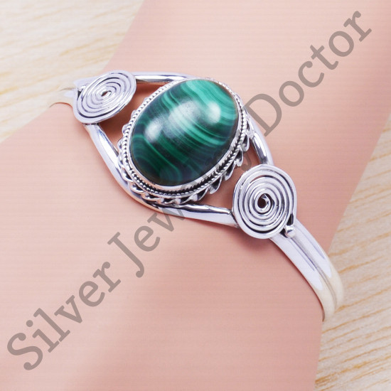 925 sterling silver designer jewelry malachite gemstone bangle SJWB-10