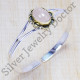 925 sterling silver and brass jewelry rose quartz gemstone designer bangle SJWB-42