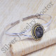 925 sterling silver and brass handmade jewelry black rutile gemstone bangle SJWB-43