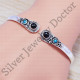 925 sterling silver jewelry black rutile and turquoise new fashion bangle SJWB-54