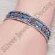 designer 925 sterling silver jewelry carnelian and turquoise gemstone bangle SJWB-68