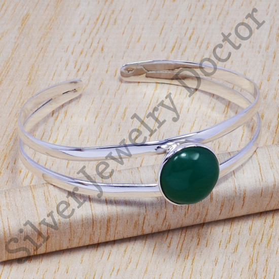 925 sterling silver designer jewelry emerald gemstone bangle SJWB-90