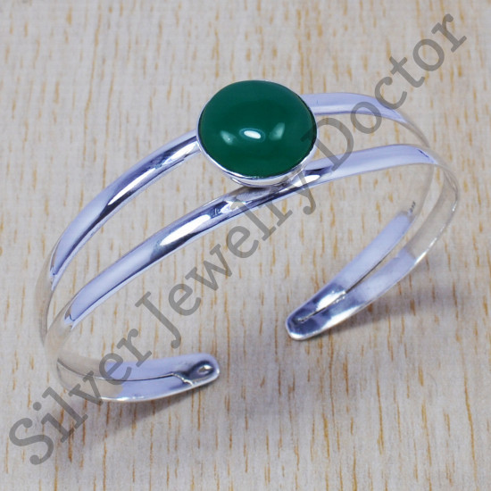 925 sterling silver designer jewelry emerald gemstone bangle SJWB-90