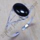 black onyx gemstone new fashion jewelry 925 sterling silver bangle SJWB-100