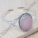 indian 925 sterling silver jewelry rose quartz gemstone handmade bangle SJWB-103