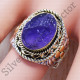 Amethyst Rough Gemstone 925 Sterling Silver And Brass Jewelry Finger Ring SJWR-338
