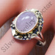 Beautiful 925 Sterling Silver And Brass Rose Quartz Gemstone Jewelry Ring SJWR-374