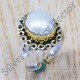 Beautiful Handmade Pearl Gemstone Silver And Brass Designer Jewelry Ring SJWR-377