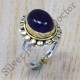Casual Wear 925 Sterling Silver And Brass Amethyst Gemstone Jewelry Ring SJWR-378