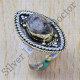 Beautiful Stylish Brass And 925 Sterling Silver Harkimar Diamond Rough Ring SJWR-386