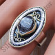 Casual Wear 925 Sterling Silver And Brass Rough Harkimar Diamond Ring SJWR-387