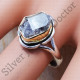 Authentic 925 Sterling Silver And Brass Harkimar Rough Diamond Handmade Jewelry Ring SJWR-399