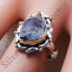 925 Sterling Silver And Brass Jewelry Beautiful Rough Harkimar Diamond Ring SJWR-403