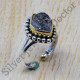 925 Sterling Silver And Brass Antique Look Rough Harkimar Diamond Jewelry Ring SJWR-404
