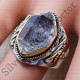 Anniversary Special Rough Harkimar Diamond 925 Sterling Silver And Brass Jewelry Ring SJWR-423