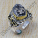 925 Sterling Silver And Brass Rough Harkimar Diamond Jewelry Wholesale Rings SJWR-426