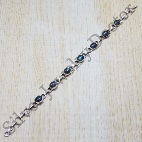 925 Sterling Silver Jewelry Wholesale Bracelet Labradorite Gemstone SJWBR-100