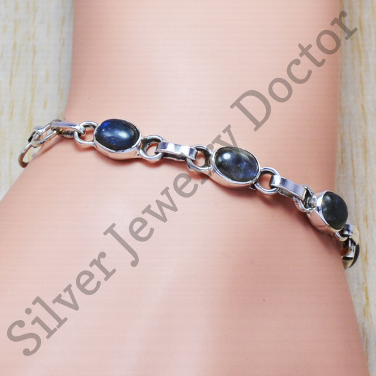 925 Sterling Silver Jewelry Wholesale Bracelet Labradorite Gemstone SJWBR-100