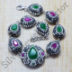 925 Sterling Silver Emerald And Ruby Gemstone Wholesale Bracelet SJWBR-103
