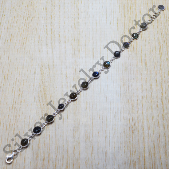 925 Sterling Silver Jewelry Handmade Bracelet Labradorite Gemstone SJWBR-112