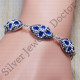 925 Sterling Silver Sapphire And Zircon Gemstone Handmade Bracelet SJWBR-120