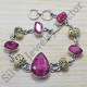 925 Sterling Silver Handmade Jewelry Ruby Gem Stone Bracelet SJWBR-165