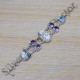 Dentricite Opal And Amethyst Gemstone 925 Silver Designer Jewelry Bracelet SJWBR-195