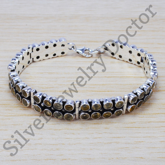 Citrine Gemstone 925 Sterling Silver Modern Jewelry Fancy Bracelet SJWBR-199