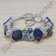 925 Silver Contemporary Jewelry Black Pearl And Multi Gemstone Bracelet SJWBR-208