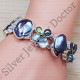 925 Silver Contemporary Jewelry Black Pearl And Multi Gemstone Bracelet SJWBR-208