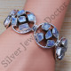 Classic Indian Designer Rainbow Moonstone Sterling Silver Jewelry Bracelet SJWBR-211