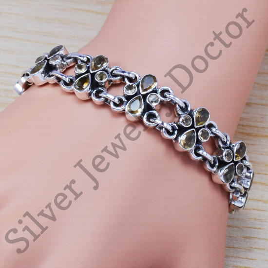 beautiful citrine gemstone jewelry 925 sterling silver wholesale bracelet SJWBR-217