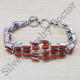 carnelian gemstone jewelry 925 sterling silver wholesale bracelet SJWBR-225