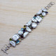 beautiful pearl and multi gemstone genuine 925 sterling silver bracelet SJWBR-238