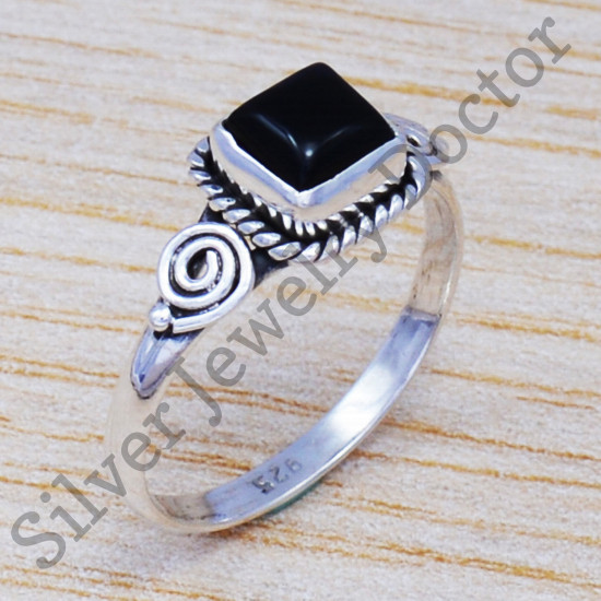 Authentic Jewelry Black Onyx Gemstone 925 Silver Latest Handmade Nice Ring SJWR-496