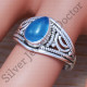 Indian Traditional Look 925 Sterling Silver Blue Chalcedony Gemstone Jewelry Ring SJWR-514