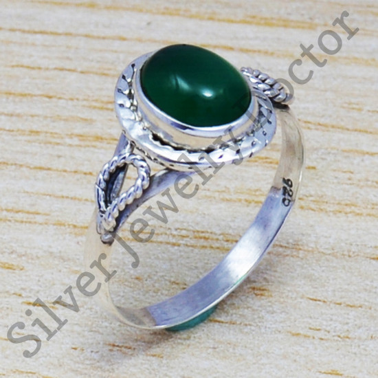 Green Onyx Gemstone 925 Silver Magnificent Jewelry Classic Fancy Ring SJWR-556