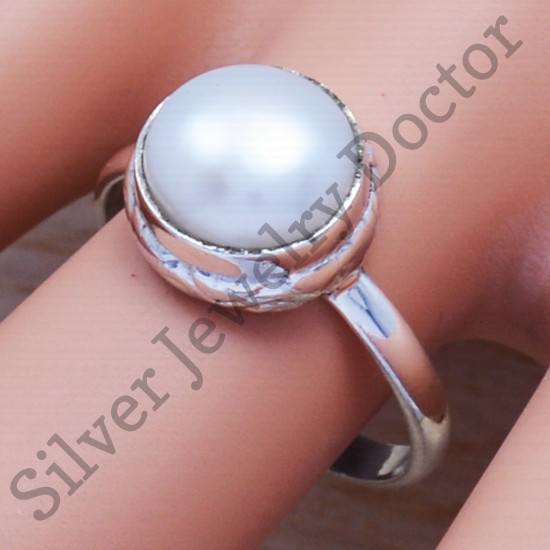 925 Sterling Silver Pearl Gemstone Wholesale Latest Fashion Jewelry Ring SJWR-560