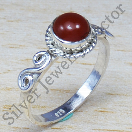 Carnelian Gemstone 925 Sterling Silver Handmade Jewelry Wholesale Ring SJWR-561